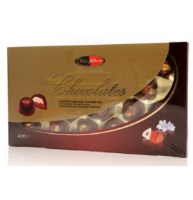 Конфеты Шоколадные из горького шоколада с дробленым лесным орехом Dolce albero 200 гр