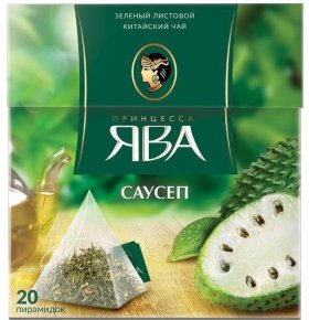 Зеленый чай в пирамидках Саусеп Принцесса Ява 20 шт х 1,8 гр