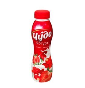 Йогурт питьевой Чудо клубника-земляника 2,4% 290г