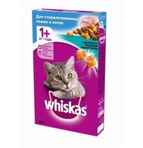 Кошачий корм Whiskas подушечки с курицей для стерилизованных котов и кошек 350г