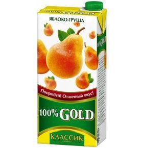 Сок 100% Gold классик груша-яблоко 0,95л