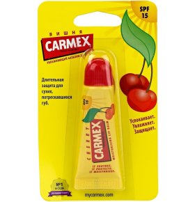 Бальзам для губ Carmex в тубе с защитным фактором SPF15 ароматом вишни, 11,6 г