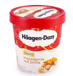 Мороженое Пломбир ванильное с орехами макадамия Haagen Dazs 500 мл