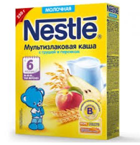 Каша молочная Мультизлаковая Груша и персик с бифидобактериями Nestle 220 гр