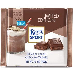 Молочный шоколад Ritter Sport с начинкой какао-крем 100 гр