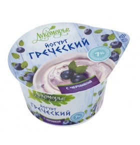 Йогурт греческий с черникой 7% Лукоморье 150 гр