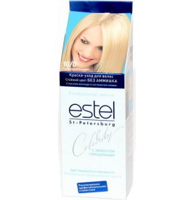 Краска-уход для волос Celebrity тон платиновый блондин 10/0 Estel 140 мл