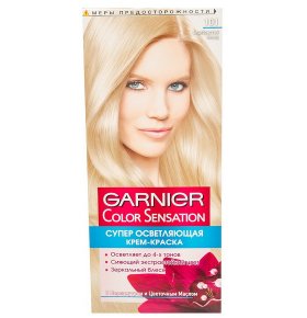 Стойкая крем-краска для волос Color Sensation, Роскошь цвета оттенок 101, Серебристый блонд Garnier