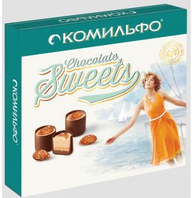 Шоколадные конфеты Комильфо Миндаль и Крем-карамель 232 гр