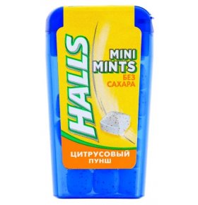 Леденцы Mini mints цитрусовый пунш Halls 12,5 гр