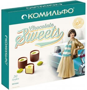 Конфеты шоколадные Фисташка с двухслойной начинкой Комильфо 232 гр