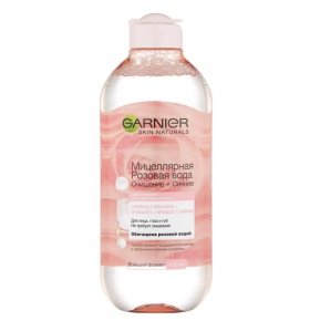 Мицеллярная Розовая вода Очищение и Сияние для тусклой и чувствительной кожи Garnier 400 мл