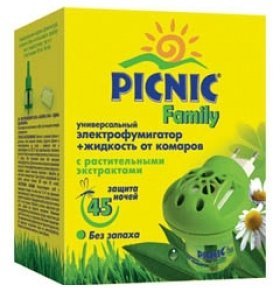 "PICNIC" family (фумигатор + жидкость от комаров 30 мл.) 1шт