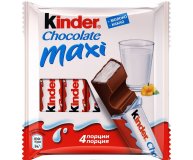 Шоколадный батончик молочный Kinder Chocolate Maxi 4 шт по 21 гр