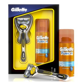Подарочный набор Gillette Fusion Proshield с 1 сменной кассетой и гель для бритья бритья Hydra gel 75 мл