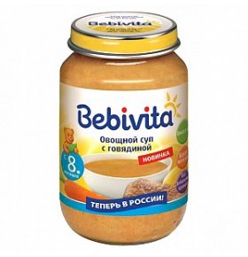 Детское питание суп Овощной с говядиной Bebivita 190 гр