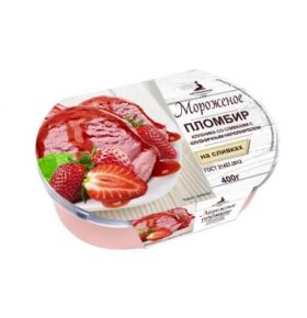 Мороженое пломбир клубничный Петрохолод 400 гр