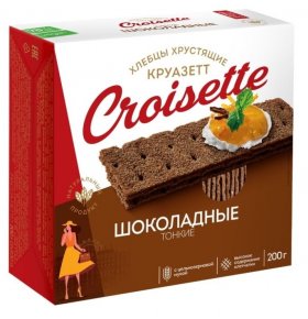 Хлебцы ржано-пшеничные тонкие Шоколадные Круазетт 200 гр
