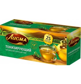 Зеленый чай Лисма Тонизирующий в пакетиках, 25 х 1,5 г