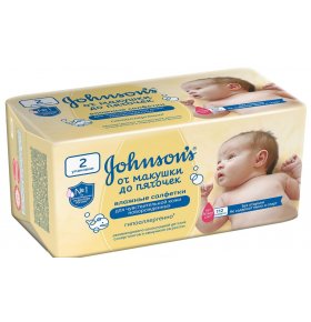 Детские влажные салфетки От макушки до пяточек без отдушки Johnson's 112 шт