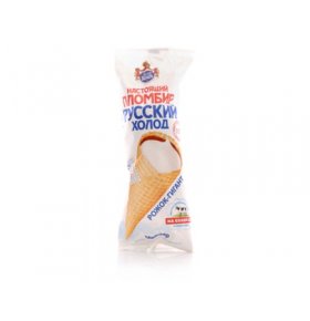 Мороженое ванильное Настоящий пломбир в вафельном рожке Русский Холодъ 110 г