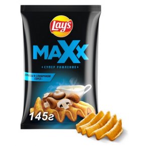 Чипсы супер рифление Maxx Грибы в сливочном соусе Lay's 145 гр