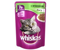 Консервы для пожилых кошек рагу с ягненком, для сохранения молодости Whiskas 85 гр