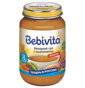 Детское питание суп Овощной с цыпленком Bebivita 190 гр