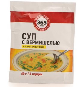 Суп с вермишелью со вкусом курицы 365 дней 60 гр