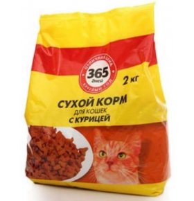 Корм для кошек С курицей сухой 365 дней 2 кг