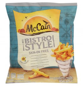 Картофель фри Бистро Стайл хрустящий с кожурой замороженный McCain 650 гр