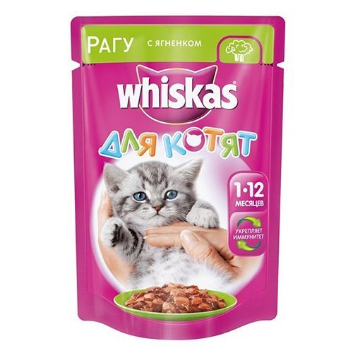 Кошачий корм Whiskas для котят с ягненком 85г купить в Ростове-на-Дону -  Produktoff