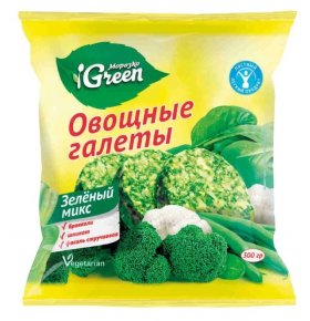 Овощные галеты Зеленый микс Green Морозко 300 гр