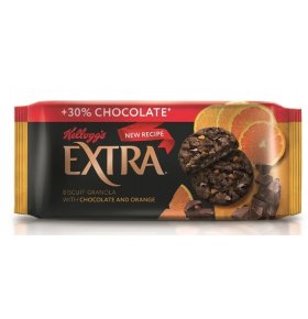 Печенье Extra гранола с шоколадом и апельсином Kellogg's 75 гр