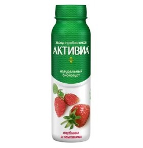 Питьевой йогурт Клубника земляника 2% Активиа 260 гр