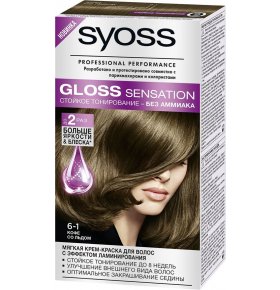 Краска для волос Gloss Sensation 6-1 Кофе со льдом Syoss 115 мл
