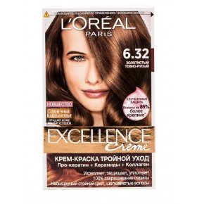 Краска для волос Excellence оттенок 6.32 Золотистый темно-русый LOreal Paris 270 мл