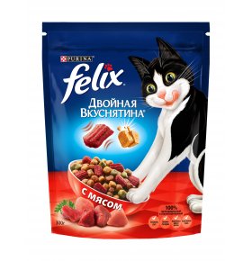 Корм сухой для кошек Двойная вкуснятина с мясом Felix 300 гр