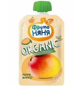Пюре манго с 6 месяцев Organic Фрутоняня 90 гр