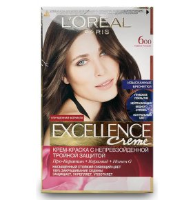 Стойкая крем-краска для волос с тройной защитой 600 L'Oreal Paris Excellence Creme 1 уп