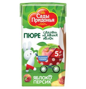Детское пюре яблоко персик Сады Придонья 125 гр