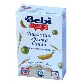 Каша пшеничная Bebi Premium яблоко-банан 250г