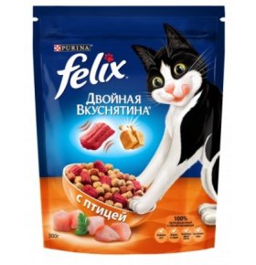 Корм сухой для кошек Двойная вкуснятина с птицей Felix 300 гр