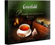 Набор 12 видов листового чая и чайного напитка в пакетиках-пирамидках Greenfield 60 шт
