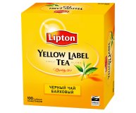 Чай черный Yellow Label к/уп Lipton 100 пак