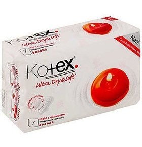 Прокладки Kotex Ultra night с крылышками 7шт/уп