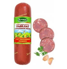 Колбаса Равелат с рубленым мясом варено-копченая 400 гр