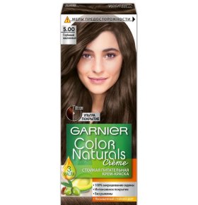 Стойкая питательная крем-краска для волос Color Naturals оттенок 5.00, Глубокий каштановый Garnier