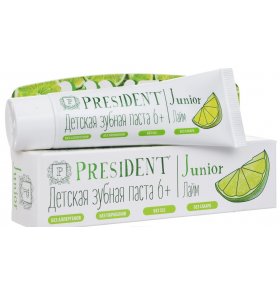 Зубная паста Junior 6+ со вкусом лайма President 50 мл