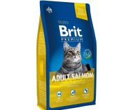 Сухой корм для взрослых кошек с лососем Premium Adult Salmon Brit 0,8 кг